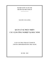 Quản lý sự phát triển các cụm công nghiệp tại tỉnh Bắc Ninh