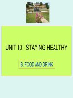 Bài giảng điện tử tham khảo thao giảng, thi GV anh 6 Unit 10 Staying healthy (33)