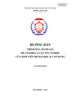 HƯỚNG DẪN TRÌNH BÀY, ĐÁNH GIÁ ĐỒ ÁNKHÓA LUẬN TỐT NGHIỆP CỦA SINH VIÊN HỆ ĐẠI HỌC  CAO ĐẲNG