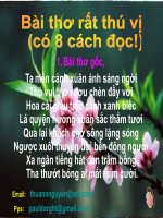 THƠ THẨN - Một bài thơ có 8 cách đọc