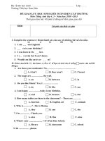 Đề giao lưu tiếng anh cấp trường năm 2010-2011