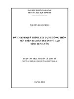 Đẩy mạnh quá trình xây dựng nông thôn mới trên địa bàn huyện Mỹ Hào, tỉnh Hưng Yên