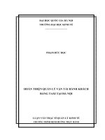 Hoàn thiện quản lý vận tải hành khách bằng taxi tại Hà Nội