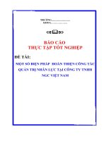 một số biện pháp hoàn thiện công tác quản trị nhân lực tại cong tytnh NGC việt nam