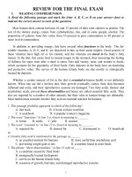 REVIEW FOR FINAL EXAM 11D1