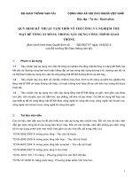 QUY ĐỊNH KỸ THUẬT TẠM THỜI VỀ THI CÔNG VÀ NGHIỆM THU