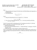 Đề thi thử vào lớp 10 trường ĐHKHTN năm 2011 môn toán