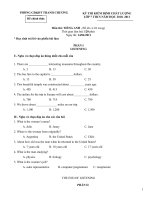 Đề thi và đáp án KĐCL mũi nhọn Anh 7 (2010-2011)