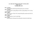 CẤU TRÚC ĐỀ THI HSG LỚP 8 MÔN VẬT LÝ