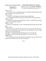 Đề thi và đáp án KĐCL mũi nhọn Sinh 8 (2010-2011)