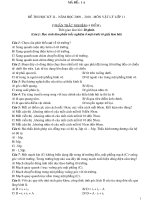 ĐỀ + ĐÁP ÁN THI HKII LÝ 11