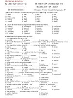 Đề thi thử ĐH Anh số 10