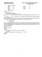 Đáp án bài kiểm tra 15 phút - mã đề 01 (lần 1)