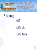 Bài giảng điện tử tham khảo thao giảng, thi GV anh 6 Unit 11 What do you eat (2)