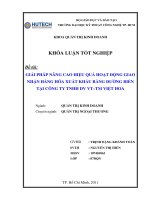 Đề tài Giải pháp nâng cao hiệu quả hoạt động giao nhận hàng hóa xuất khẩu nguyên container bằng đường biển tại công ty TNHH dịch vụ vật tư và thương mại Việt Hoa