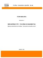 NỀN ĐƯỜNG Ô TÔ VÀ NGHIỆM THU TCVN 9436  2012