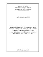 đánh giá hàm lượng và rủi ro sức khỏe do kim loại nặng (pb, cd, cr, zn và mn) trong rau cải xanh (brassica juncea l.) tại vùng trồng rau chuyên canh túy loan, hòa phong, hòa vang, đà nẵng