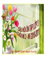 ĐỀ CƯƠNG ÔN TẬP KIỂM TRA CUỐI HKII - LỚP 3