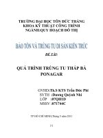 QUY HOẠCH ĐÔ THỊ QUÁ TRÌNH TRÙNG TU THÁP BÀ PONAGAR