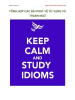 TỒNG HỢP CÁC BÀI POST VỀ TỪ VỰNG VÀ THÀNH NGỮ