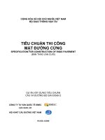 Tiêu chuẩn tổ chức thi công mặt đường cứng