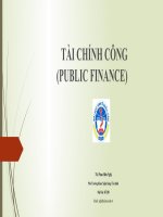 Slide bài giảng môn tài chính công: Bài 1: Tổng quan chung về tài chính công