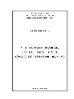 Sử dụng chỉ số WQI để đánh giá chất lượng nước mặt sông Cu Đê - thành phố Đà Nẵng.