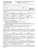 thi thử hoá THPT Tĩnh Gia Thanh Hoá năm 2014