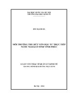 Môi trường thu hút vốn đầu tư trực tiếp nước ngoài ở tỉnh Vĩnh Phúc