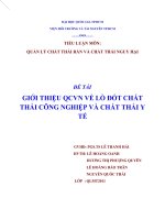 Giới thiệu Quy chuẩn Việt Nam về lò đốt chất thải công nghiệp và chất thải y tế