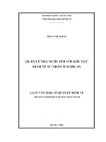 Quản lý nhà nước đối với khu vực kinh tế tư nhân ở Nghệ An