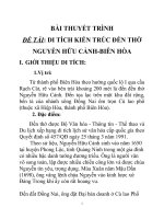 ĐỀ TÀI DI TÍCH KIẾN TRÚC ĐỀN THỜ NGUYỄN HỮU CẢNH  BIÊN HÒA