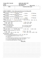 Kiểm tra 1 tiết hình 6 chương II có ma trận chuẩn