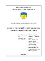 BÀI THUYẾT TRÌNH MÔN KẾ TOÁN QUẢN TRỊ KẾ TOÁN CHI PHÍ TRÊN CƠ SỞ HOẠT ĐỘNG (ACTIVITY BASED COSTING – ABC)