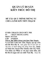 QUẢN LÝ DI SẢN KIẾN TRÚC ĐÔ THỊ ĐỀ TÀI QUÁ TRÌNH TRÙNG TU CHÙA LINH SƠN TIÊN THẠCH