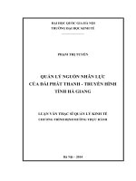 Quản lý nguồn nhân lực của Đài Phát thanh – Truyền hình tỉnh Hà Giang