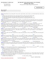 đề thi thử đại học môn hoá