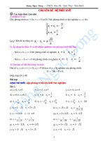 Chuyên đề : HE THUC VI-ET Dung cho day va hoc on thi vaoTHPT