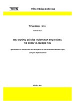 Tiêu chuẩn thi công và nghiêjm thu mặt đường đá dăm thấm nhập nhựa nóng TCVN 8809   2011