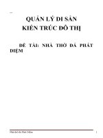 BÁO CÁO QUẢN LÝ DI SẢN KIẾN TRÚC ĐÔ THỊ NHÀ THỜ ĐÁ PHÁT DIỆM