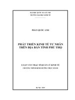 Phát triển kinh tế tư nhân trên địa bàn tỉnh Phú Thọ