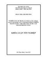 nghiên cứu sử dụng cá ngựa vằn (danio rerio) làm sinh vật cảnh báo sớm ô nhiễm nguồn nước cho nhà máy nước cấp thành phố đà nẵng
