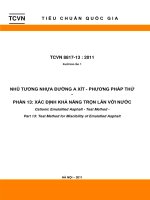 TIÊU CHUẨN NHŨ TƯƠNG NHỰA ĐƯỜNG AXIT TCVN 8817132011 XÁC ĐỊNH KHẢ NĂNG TRỘN LẪN VỚI NƯỚC