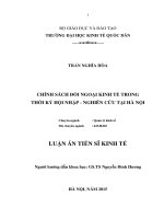 Chính sách đối ngoại kinh tế trong thời kỳ hội nhập – nghiên cứu tại Hà Nội
