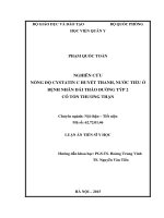 Nghiên cứu  nồng độ cystatin C huyết thanh, nước tiểu ở bệnh nhân đái tháo đường týp 2 có tổn thương thận