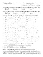 Đề và đáp án luyện thi môn  tiếng anh vào lớp 10 tham khảo (3)