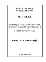 thử nghiệm độc tính cấp tính của natri hypoclorit (naocl) trên một số loài cá sử dụng làm sinh vật cảnh báo sớm ô nhiễm môi trường nước