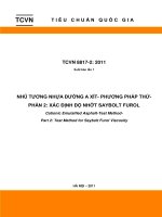 TIÊU CHUẨN NHŨ TƯƠNG NHỰA ĐƯỜNG AXIT TCVN 881722011 XÁC ĐỊNH ĐỘ NHỚT Saybolt Furol