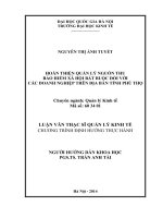 Hoàn thiện quản lý nguồn thu bảo hiểm xã hội bắt buộc đối với các doanh nghiệp trên địa bàn tỉnh Phú Thọ