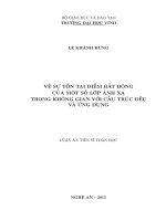 Về sự tồn tại điểm bất động của một số lớp ánh xạ trong không gian với cấu trúc đều và ứng dụng